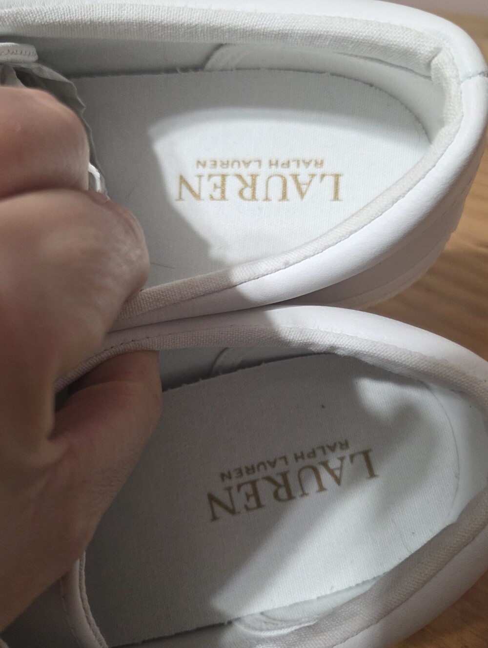 Lauren Ralph Lauren Jolie White Action Leather Sneakers Womens Size 8B Preppy - Picture 3 of 11